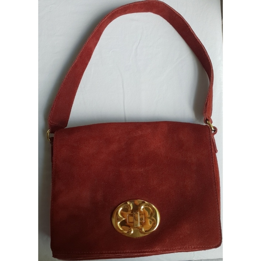 Emma Fox red suede crossbody shoulder purse